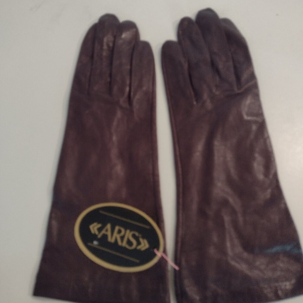 Brown leather driving gloves - Picture 2 of 3